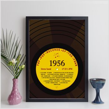 Personalised 70th Birthday Print Year 1956 Music Gift, 9 of 12