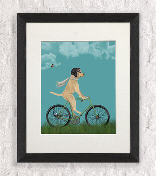 Yellow Labrador On Bicycle, Art Print, 2 of 4