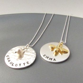 Personalised Silver Name Disc Necklace, 2 of 3