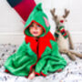 Personalised Christmas Elf Bamboo Soft Hooded Towel, thumbnail 1 of 9