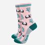 Pandas Parakeets Jungle Animals Women's Bamboo Socks Gift Box, thumbnail 4 of 4