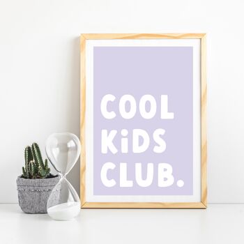 'Cool Kids Club' Bedroom Or Playroom Poster, 8 of 8