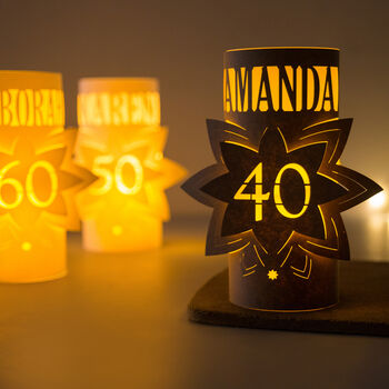 90th Birthday Personalised Star Lantern Centrepiece, 6 of 10