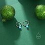 Sterling Silver Extra Skinny Opal Huggie Hoops, thumbnail 5 of 9