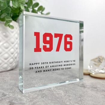 Personalised Year Milestone Crystal Token For Birthday Or Anniversary Gift, 3 of 7