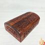 Floral Carved Wooden Chest, thumbnail 2 of 5