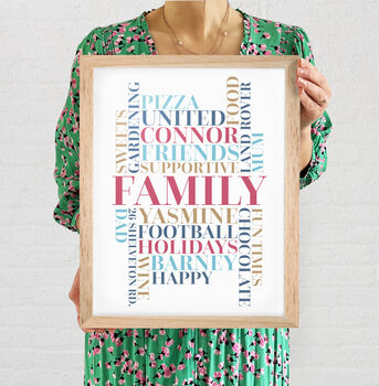 Personalised Colourful Word Art Custom Made Poster, 11 of 12