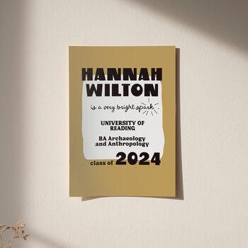 Personalised 'Bright Spark' Print 2024 Graduation Gift, 6 of 12