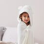 Personalised Large White Hooded Bath Towel, thumbnail 2 of 3