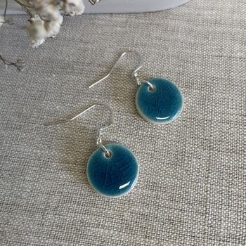 Handmade Turquoise Dot Earrings Silver Plated, 5 of 7