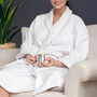 Personalised Luxury Velour Bathrobe – Custom Back Embroidery, thumbnail 8 of 10