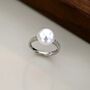 Juliette Ivory Silver Pearl Crown Snow Ball Charm Gift Ring, thumbnail 1 of 6