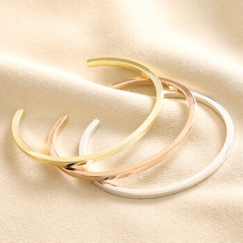 Polished Bar Bangle In Silver, Gold Or Rose Gold, 3 of 8