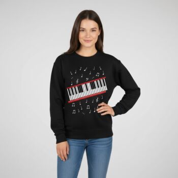 Piano Keyboard T Shirt Or Sweatshirt For Music Lovers – Musical Notes Design Gift, 11 of 12