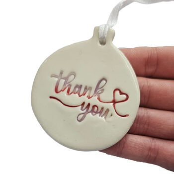 Thank You Ceramic Hanging Decoration – Keepsake Gift, 6 of 8