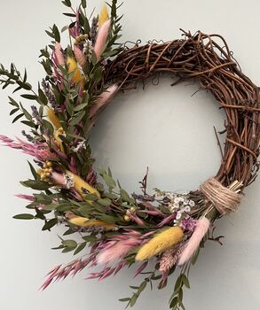 Large Spring Dried Flower Wreath, 9 of 9