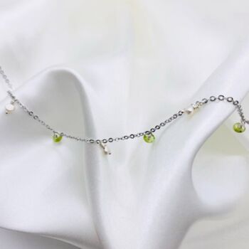 Freshwater Pearl And Peridot Necklace, 2 of 4