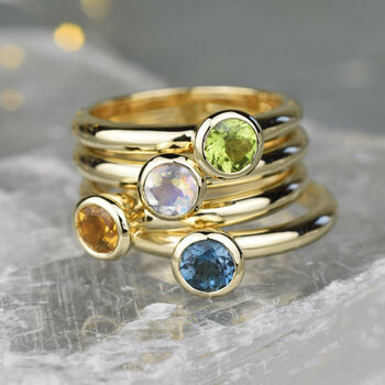 Solid Gold August Birthstone Peridot Ring, 4 of 7