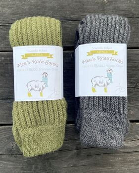 Men's Alpaca Knee Socks, 2 of 3