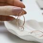 Sterling Silver Rose Gold Circles Dangly Earrings, thumbnail 1 of 7
