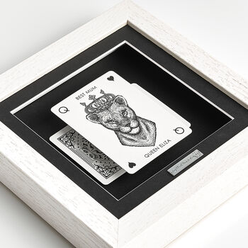 Personalised Best Mum Gift Royal Lioness Playing Card Frame, 5 of 9