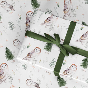 Christmas Owls Wrapping Paper Roll Or Folded, 3 of 3