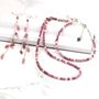 Pink Tourmaline Hoop Drop Earrings, thumbnail 10 of 11