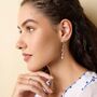 Sterling Silver Floral Drop Dainty Moonstone Earrings, thumbnail 3 of 6
