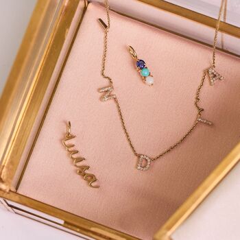 Solid 9k Gold Personalised Name Pendant, 3 of 5