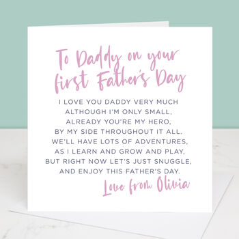 Daddy's First Father's Day Personalised Card, 2 of 4