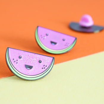 Cute Watermelon Hard Enamel Lapel Pin Badge, 4 of 6