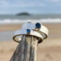 Blue Topaz December Birthstone Ring In Textured Sterling Silver, thumbnail 9 of 11