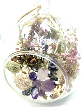 Dried Wild Flower And Amethyst Crystal Terrarium Kit, 2 of 7