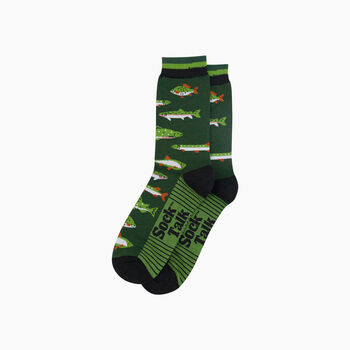 River Fishing Bamboo Socks In Green, 3 of 4