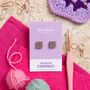 Granny Square Wooden Earrings, thumbnail 1 of 4
