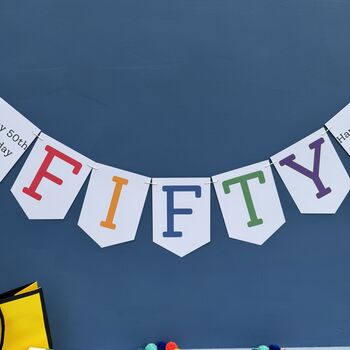 Personalised Fifty Birthday Banner : 50th Birthday Party Decoration, 3 of 7