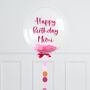 Personalised Flamingo Pink Circle Bubble Balloon, thumbnail 1 of 2
