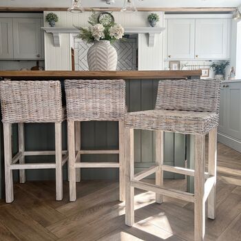 Rattan Kitchen Stool Choose From Two Sizes, 8 of 9