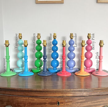 Wooden Colourful Hand Painted Lamp Base, 2 of 2