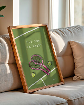 See You On Court Tennis Print, 4 of 9