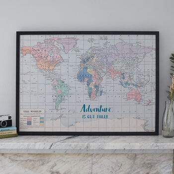 Printed Fabric World Map Noticeboard, 3 of 6