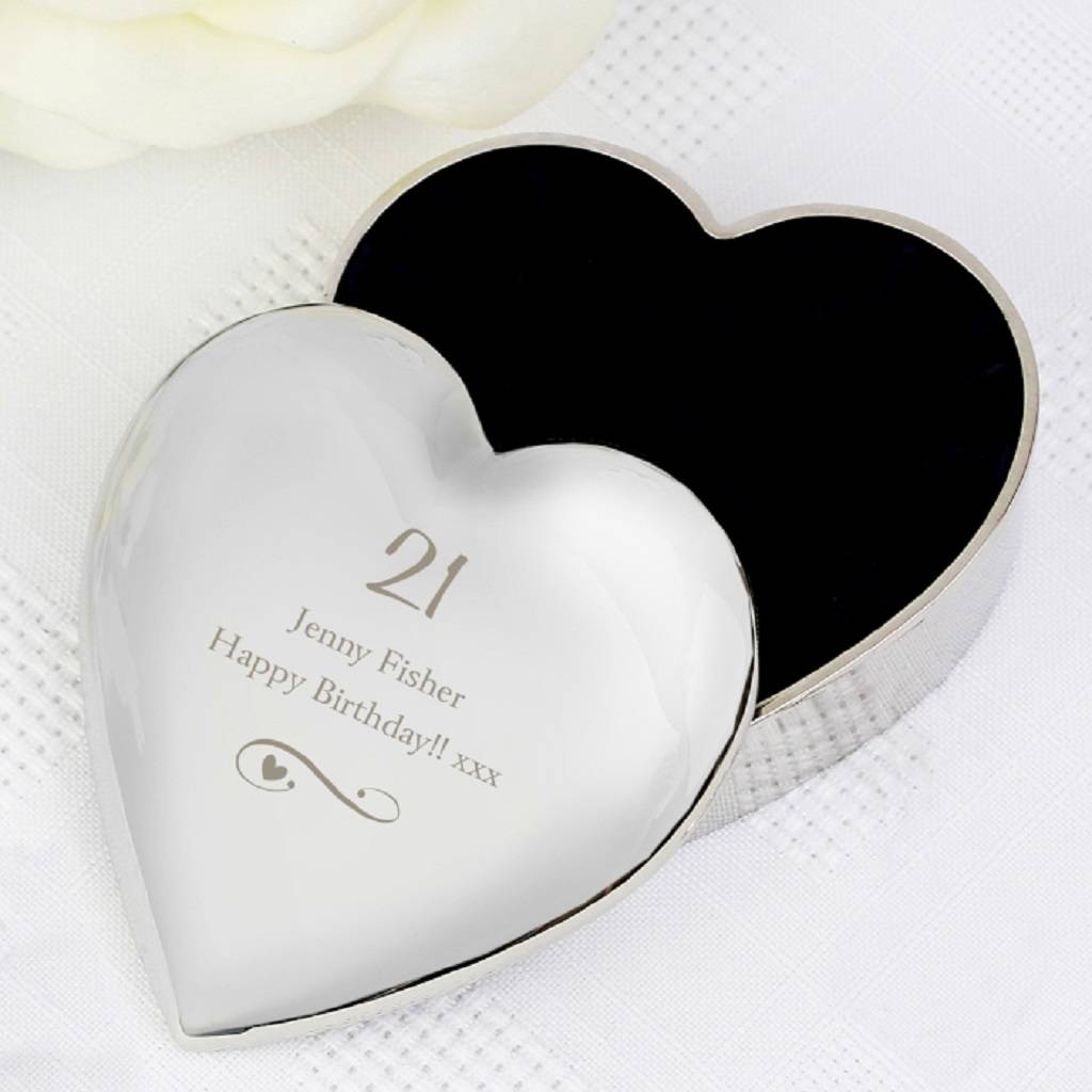 Engraved Heart Trinket Box With Decorative Swirl By Oli & Zo