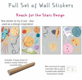 Kids Space Wall Stickers, Stars Planets Nursery, 4 of 10