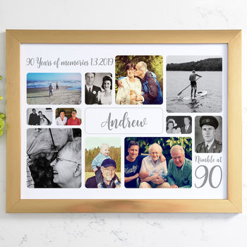 Personalised 90th Birthday Photo Collage, 10 of 12