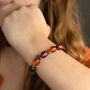 Chunky Amber And Blue Gemstone Stretch Bracelet, thumbnail 3 of 5