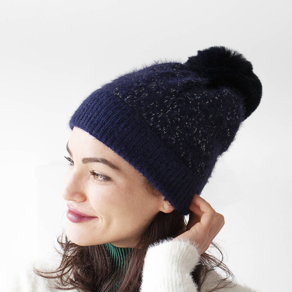 fuzzy knit hat