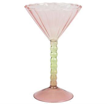 A Pair Of Pink And Green Coupe Cocktail Glasses, 3 of 3