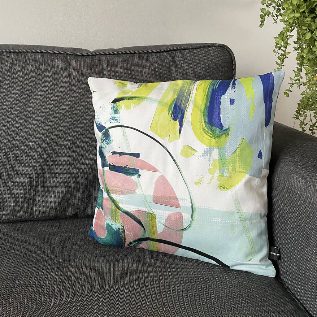 Louise Multi Coloured Abstract Cushion, 1 of 3