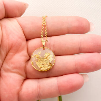 Elegant Transparent Gold Foil Circle Necklace, 5 of 11