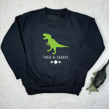 Personalised Dinosaur And Stars Kids Sweatshirt, 2 of 4